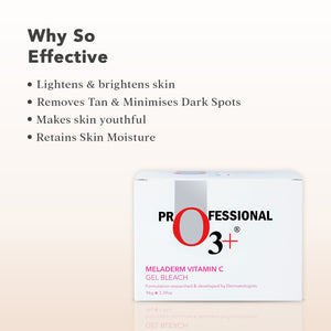 O3+ Whitening Facial Kit & Meladerm Vitamin C Gel Bleach for Skin Whitening and Hair Lightening Combo
