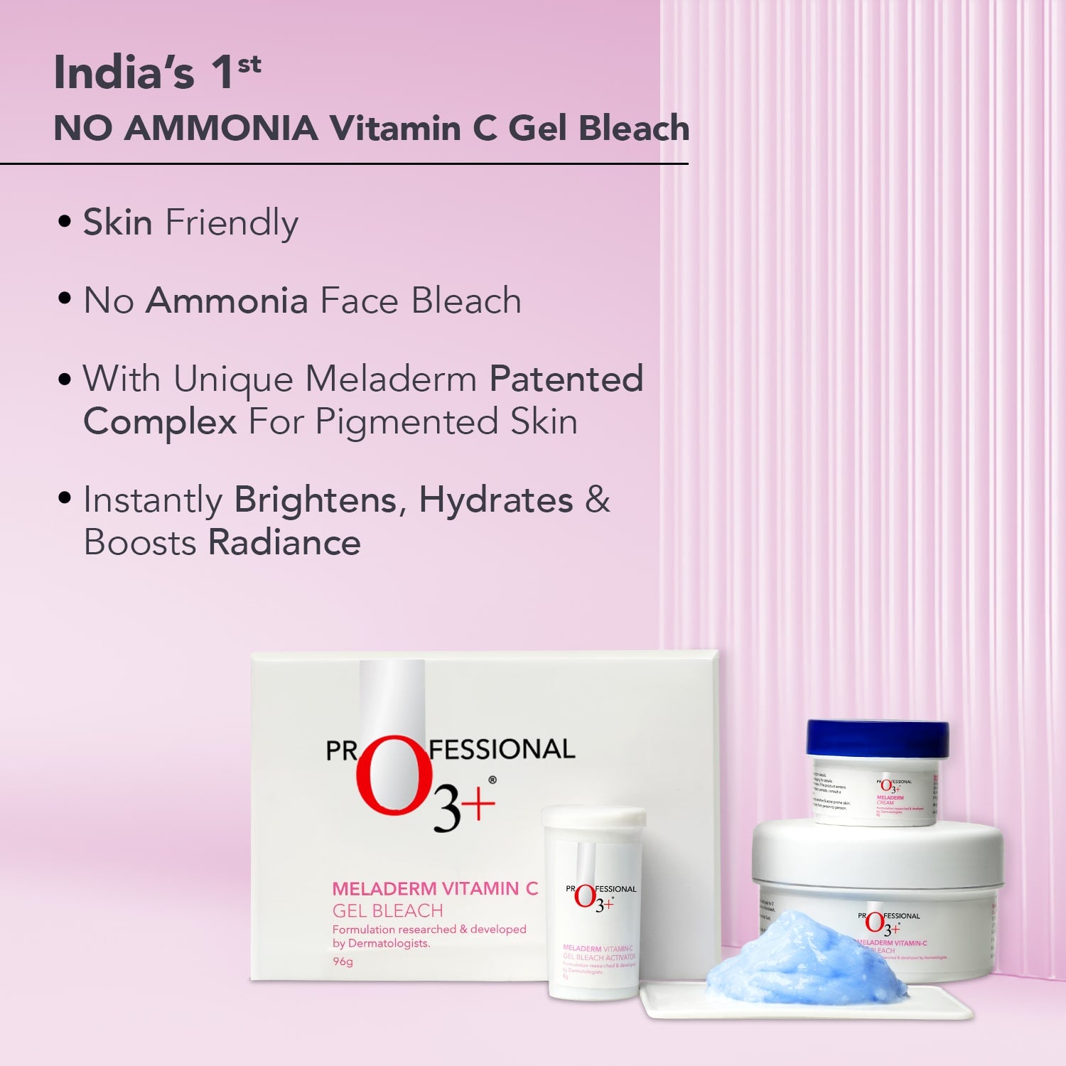 Meladerm Vitamin C Gel Bleach for Lightens Skin & Hair (96g)