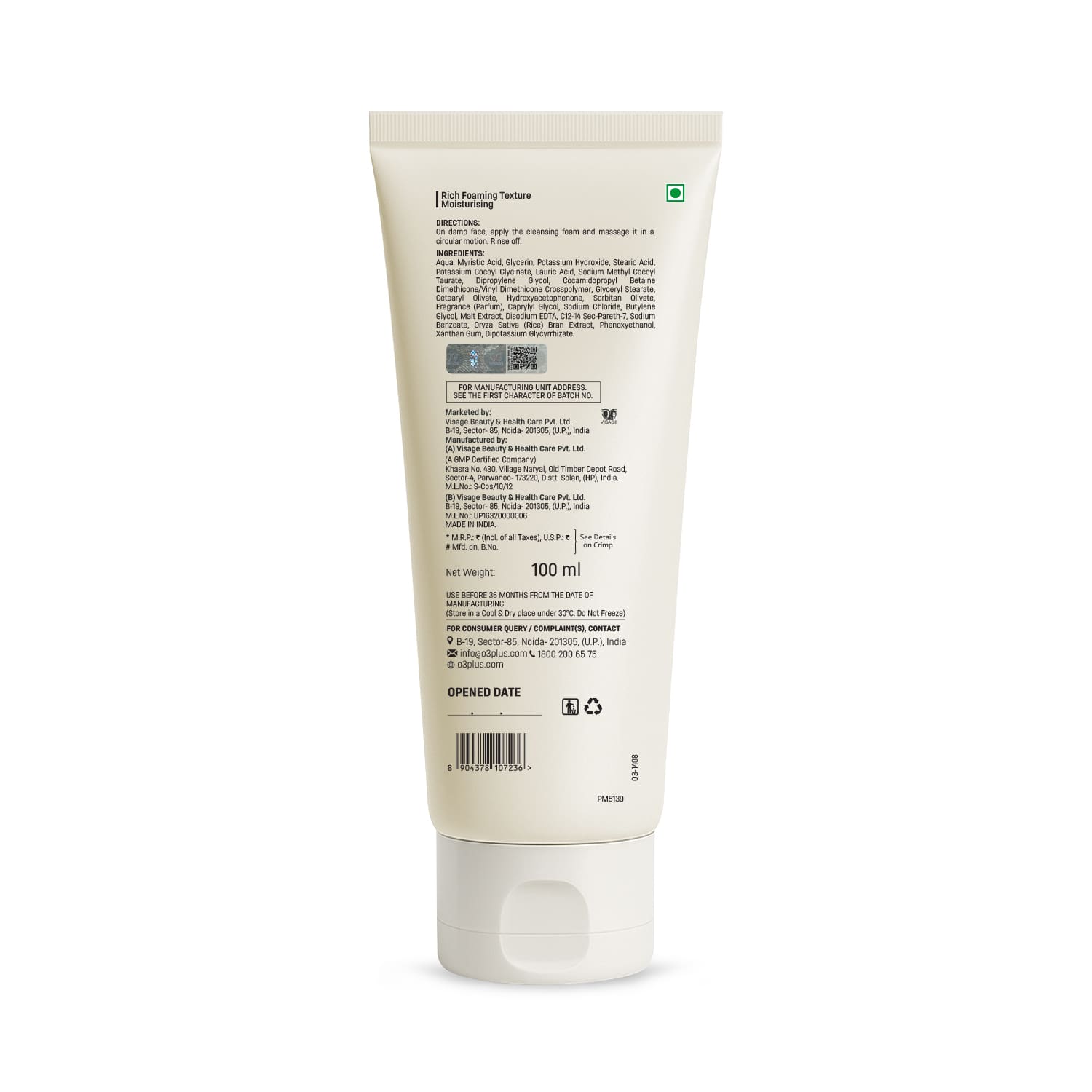O3+ Mijoo Korea Rice Water Bright Foaming Cleanser 100ml for Korean Glass Skin