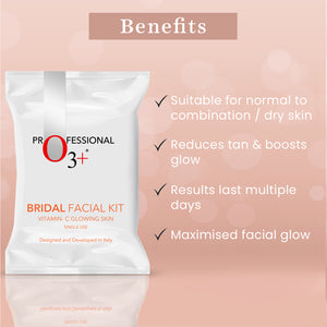 Radiance Skincare Combo With Bridal Facial Kit Vitamin C Glowing Skin 136g & UVA UVB Ultra Light Sunscreen With SPF50 PA+++ 75g |All Skin Type