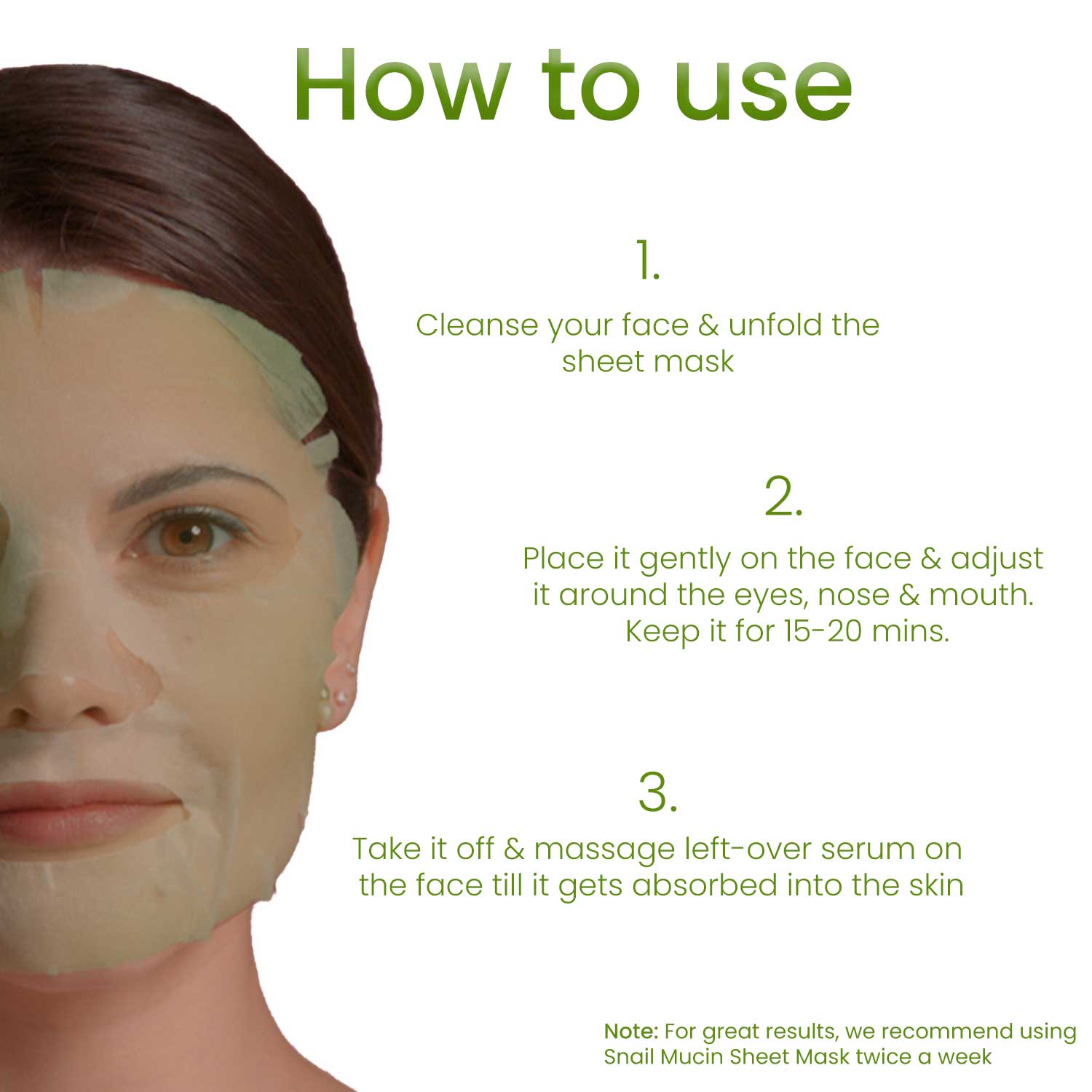 O3+ Snail Mucin Instant Glass Sheet Mask  30 ml