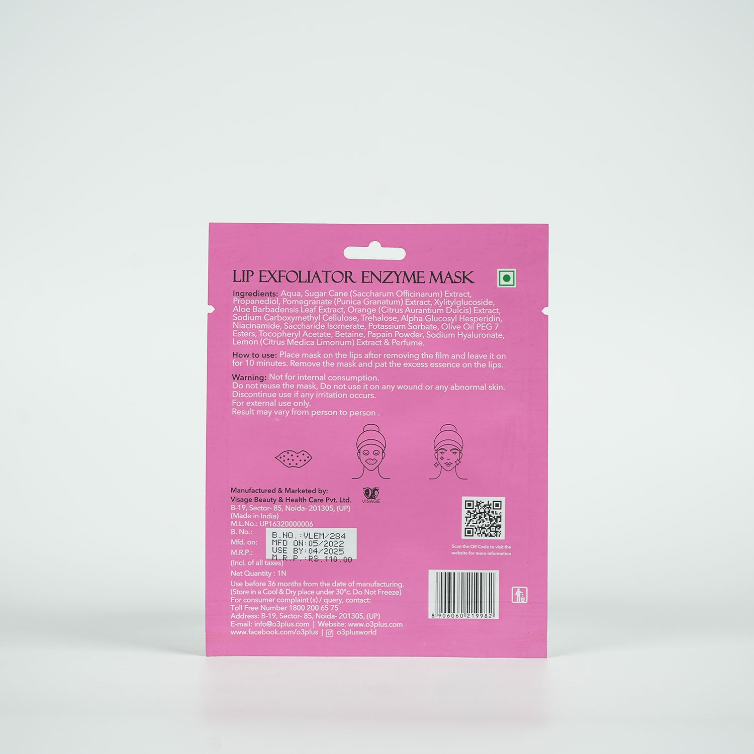 Lip Exfoliator Enzyme Mask for Reduce Lip Tan (1 item)