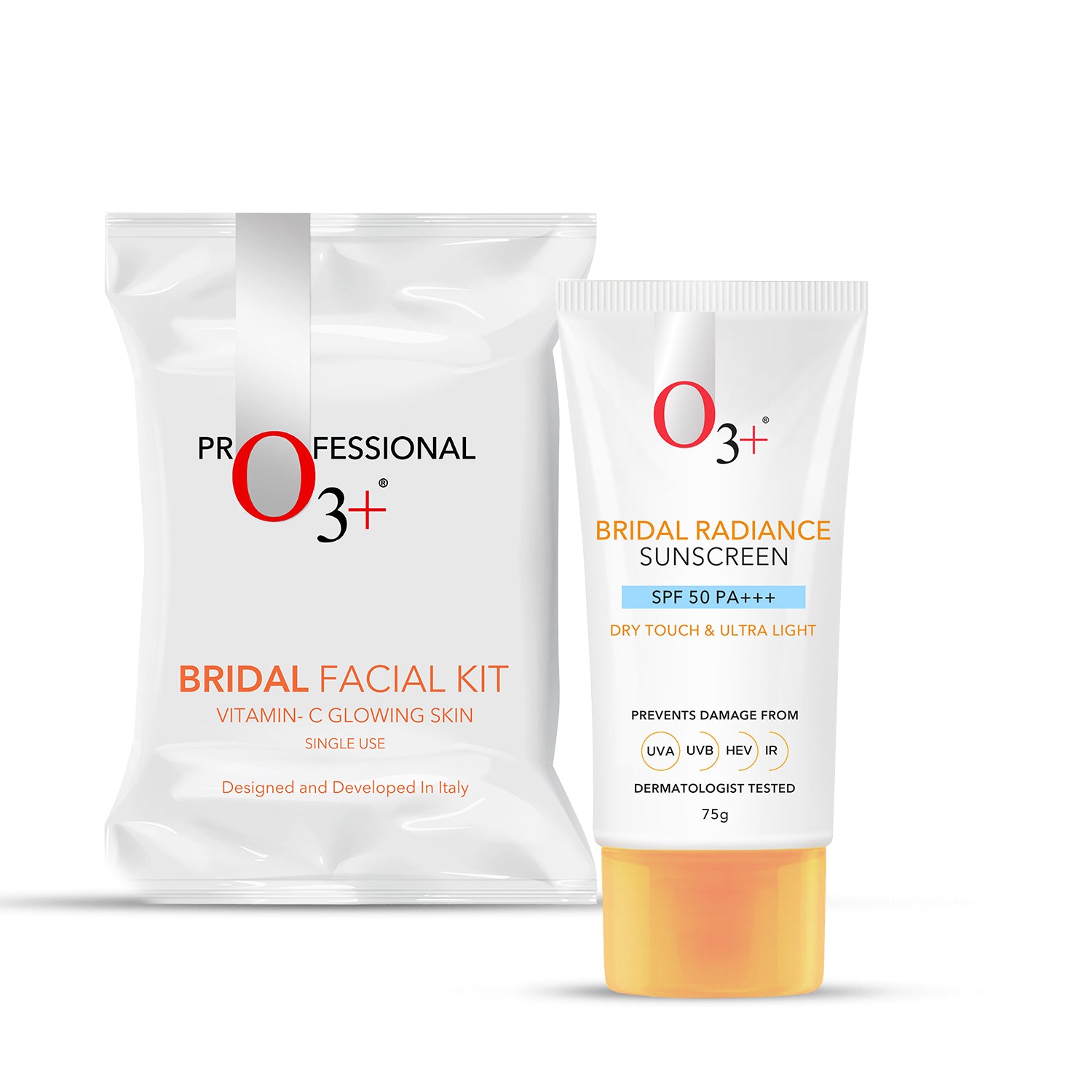Radiance Skincare Combo With Bridal Facial Kit Vitamin C Glowing Skin 136g & UVA UVB Ultra Light Sunscreen With SPF50 PA+++ 75g |All Skin Type