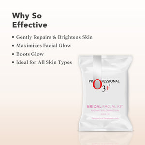 O3+ Bridal Facial Kit for Radiant & Glowing Skin & Meladerm Vitamin C Gel Bleach for Skin Whitening and Hair Lightening Combo (120g + 96g)