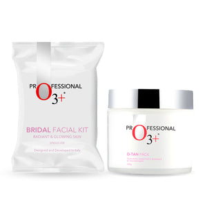 O3+ D Tan Pack with Bridal Facial Kit for Radiant & Glowing Skin Combo(300gm+120gm)