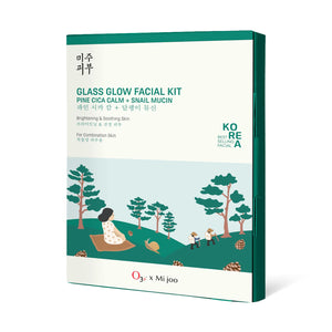 O3+ Mijoo Korea Glass Glow Facial Kit with Pine Cica & Snail Mucin - Ideal for Combination Skin