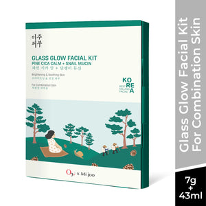 O3+ Mijoo Korea Glass Glow Facial Kit with Pine Cica & Snail Mucin - Ideal for Combination Skin