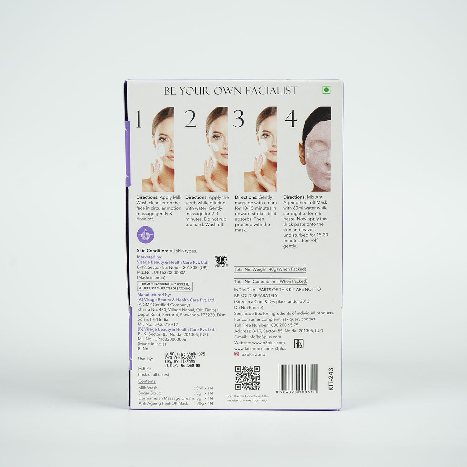 Anti Ageing Single Dose Kit for Finelines and Wrinkles (45gm)