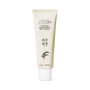 O3+ Mijoo Korea Sun Comfort Lightweight & Moisturising Sunscreen SPF 50 with Rice Probiotics 50g