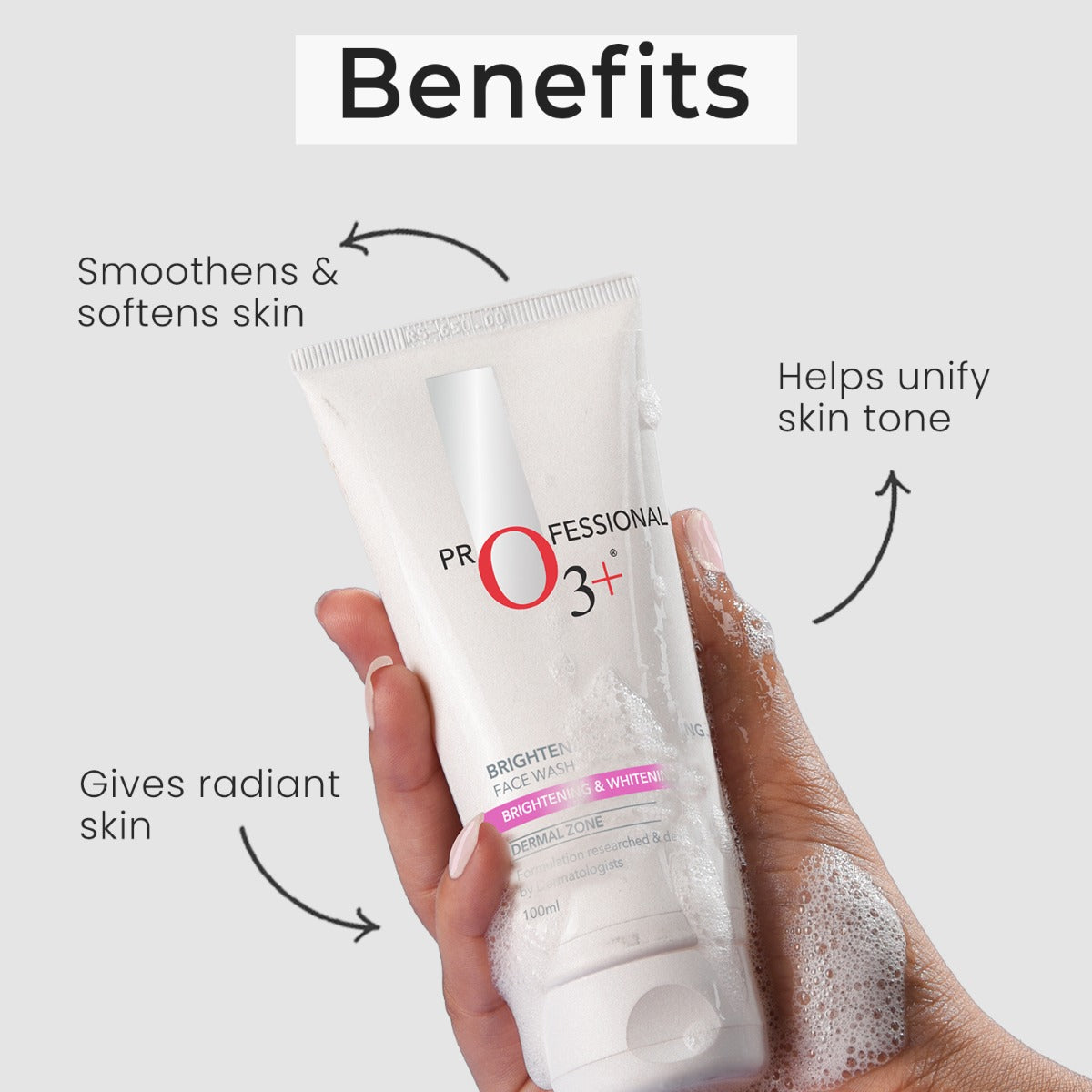 O3+ Brightening & Whitening Face Wash For Smoothen Skin(100g)