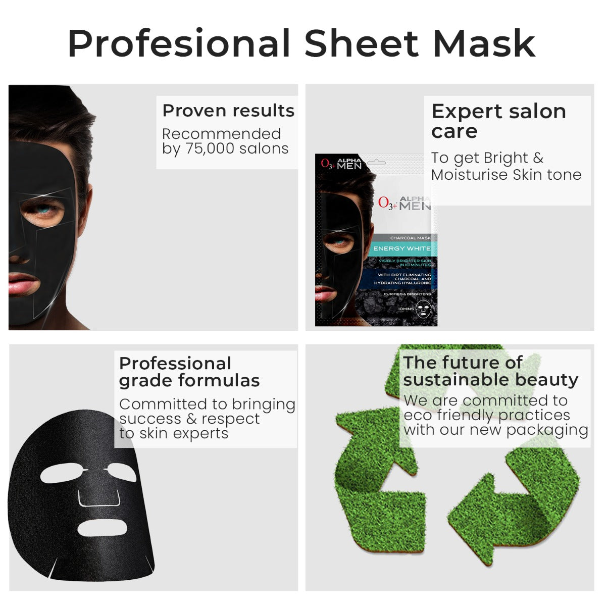 ALPHA MEN Energy White Charcoal Face Sheet Mask 30g